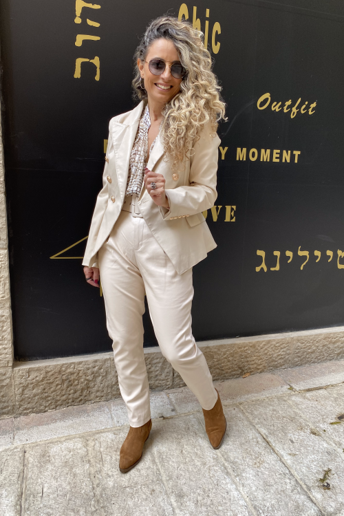 מכנס עור חגורה