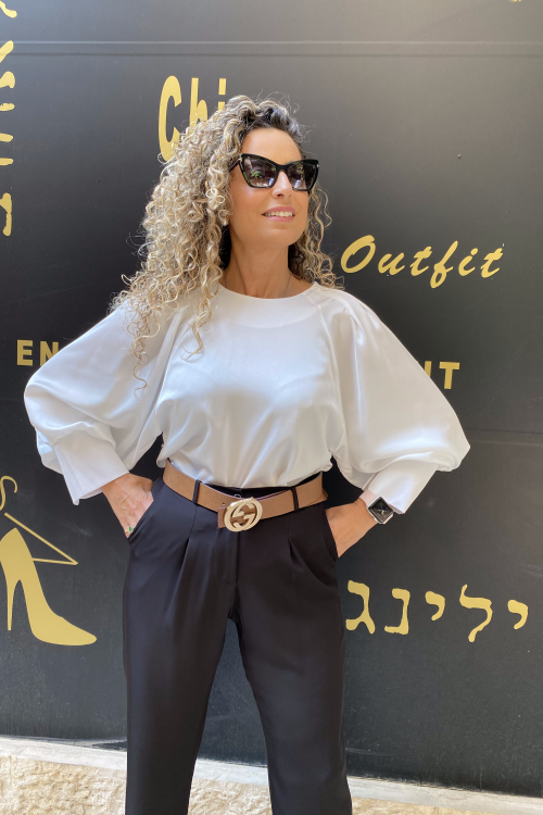 טופ שרוולים נפוחים