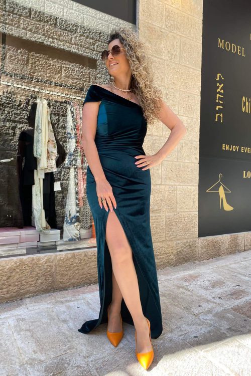 שמלת קטיפה מקסי